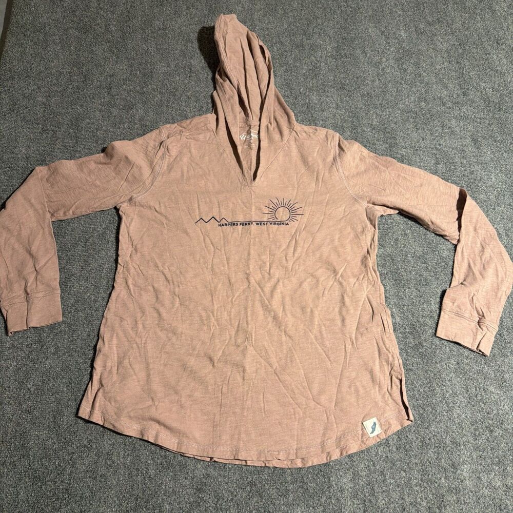 Unwind By Leauge Hooded Shirt Womens Medium Pink Long Sleeve Harpers Ferry WV